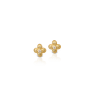 Theodora flower stud earrings in 18k gold and diamonds