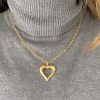 Hand hammered heart pendant in 18k gold - Image 3
