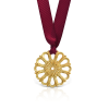 Christmas decoration with gold plated blossom rosette design