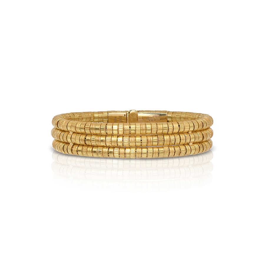 Helen of Troy triple row roundel bracelet in 18k gold