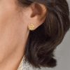 Rosa Canina stud earrings in 18k gold and diamonds - Image 2