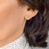 Rosette earrings in 18k gold and diamonds (small) - Image 2