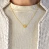 Rosette necklace in 18k gold  with diamond center - Image 2