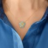 Rosa canina amazonite necklace in 18k gold and diamond center - Image 2