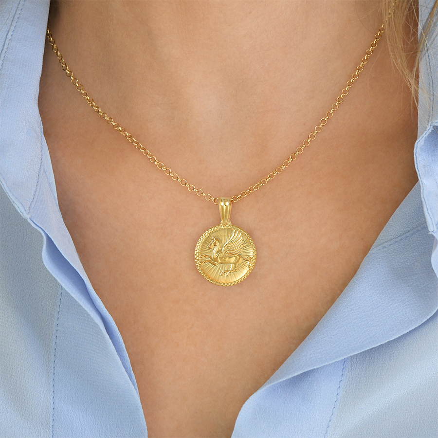 18k Gold pendant with Pegasus design, large - Image 3
