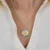 Pendant with Pegasus design in 18k gold and sterling silver, large - Image 2