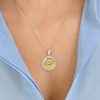Pendant with Pegasus design in 18k gold and sterling silver,  small, - Image 2