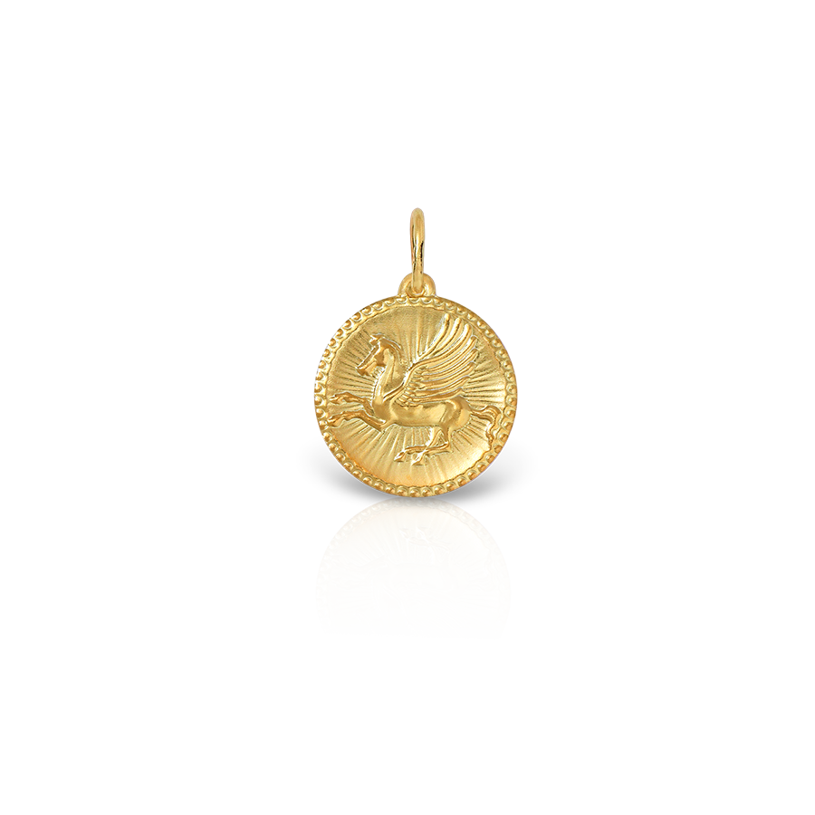 18k Gold pendant with Pegasus design, small