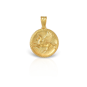 18k Gold pendant with Pegasus design, large