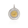 Pendant with Pegasus design in 18k gold and sterling silver, large