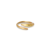 Neolithic hand-hammered open ring in 18k gold - Image 3