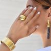 Neolithic hand-hammered stardust ring in 18k gold and diamonds  0,58cts - Image 2