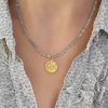 Necklace with  faceted labradorite beads and 18k gold Pegasus motif - Image 2
