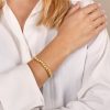 Aurelia thin bangle bracelet in 18k gold and diamonds - Image 2