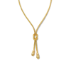 Hercules knot hand-woven sautoir necklace with lion heads in 18k gold