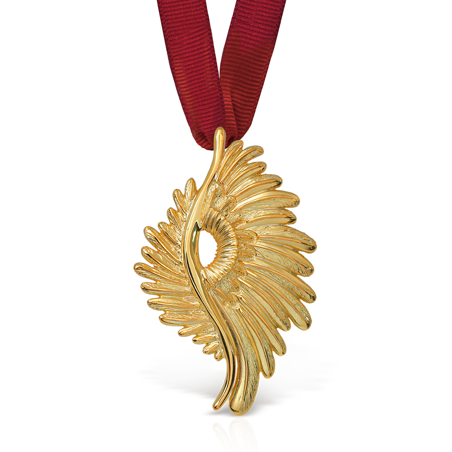 Wings' gold plated Christmas decoration