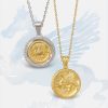 Pendant with Pegasus design in 18k gold and sterling silver,  small, - Image 3