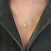 Εgg shaped jade pendant with elegant twisted bail in 18k gold - Image 2