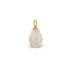 Εgg shaped rock crystal pendant with elegant twisted bail in 18k gold