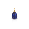 Εgg shaped lapis lazuli pendant with elegant twisted bail in 18k gold