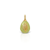 Egg pendant with Pegasus wing motif  in 18k textured gold and jade stone