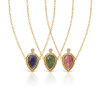 Mini amphora necklace in 18k gold with pink tourmaline and diamond - Image 2