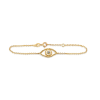 Evil eye bracelet in 18k gold with faceted sapphire