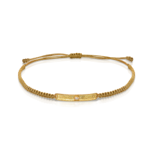 Choker cord necklace  with evil eye motif in 18k gold and diamond