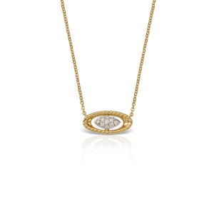 Evil eye necklace in 18k gold and diamonds
