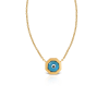 Evil eye double face necklace in 18k gold and  diamonds and plain gold in reverse side - Image 3