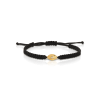 Cord bracelet with small evil eye motif in 18k gold and diamond center