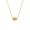 Evil eye necklace in 18k gold with diamond center