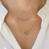 Evil eye necklace in 18k gold, diamonds and London blue topaz - Image 2