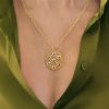 Nubia pendant in 18k gold with green and blue sapphires, large size - Image 2